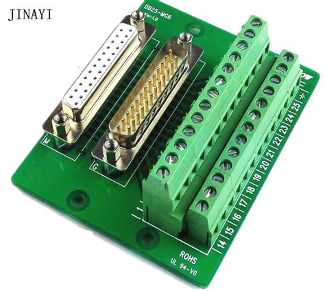 25 Pin D Sub Db25 Female Male Signals Terminal Pcb Breakout Adapter