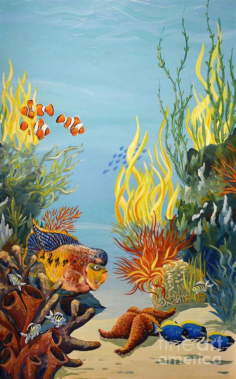 Underwater Life Ocean Sea Fish Aquarium Painting By Debbie Criswell