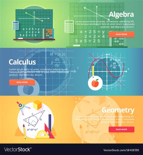 Mathematical Science Algebra Calculus Geometry Vector Image