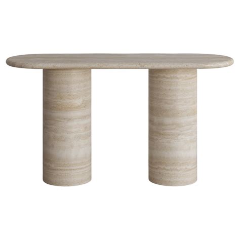 Nude Travertine Voyage Dining Table II By The Essentialist For Sale At