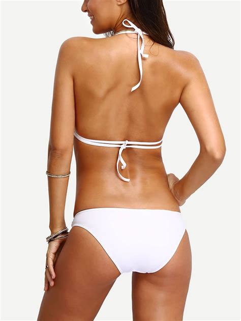 Halter Cutout Bikini Set Shein Sheinside