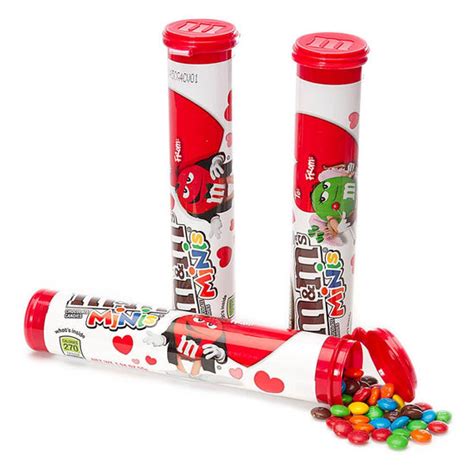 Valentine Mandms Minis Candy Mega Tubes 24 Piece Box Candy Warehouse