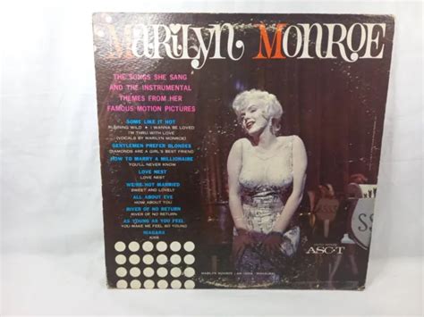 Marilyn Monroe The Songs She Sang 12 Inch Vinyl Lp Ascot 1962 Mono Am 13008 Vg £2999 Picclick Uk