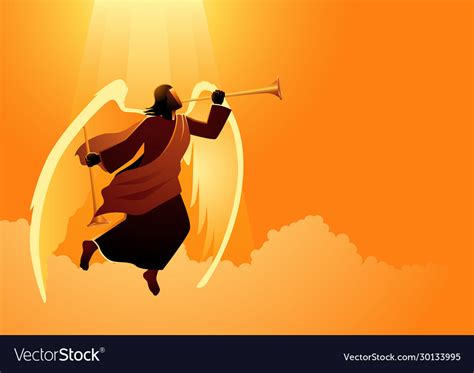 Angel Blowing Trumpet Royalty Free Vector Image