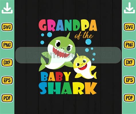 Grandpa Of The Baby Shark Svg Shark Svg Grandpa Shark Svg Etsy