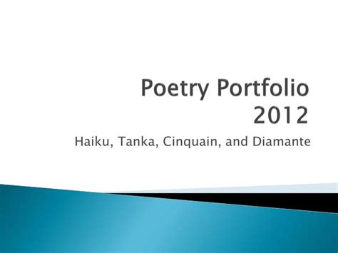 Ppt Poetry Portfolio 2012 Powerpoint Presentation Free Download Id