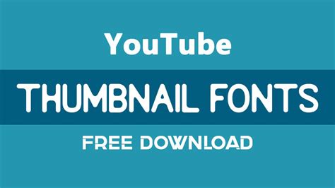 Best Fonts For YouTube Thumbnails Video