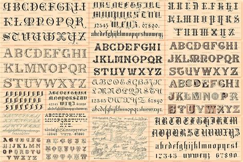 Printable Fancy Digital Vintage Alphabet Lettering Antique Etsy