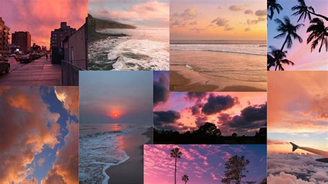 Sunset Aesthetic Collage Wallpaper