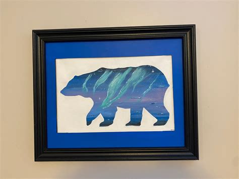 Original Acrylic Painting Polar Bear Mystic Blue Etsy