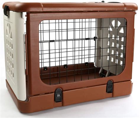 Pandb Pet Carrier Dog Cage Four Sides Folding Animal Carrier Travel Cage