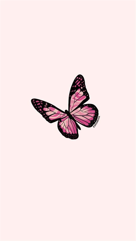 Pink Butterfly Wallpaper Aesthetic Bling Go Images Cafe
