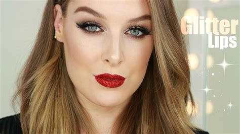 Red Glitter Lips Makeup Tutorial Youtube
