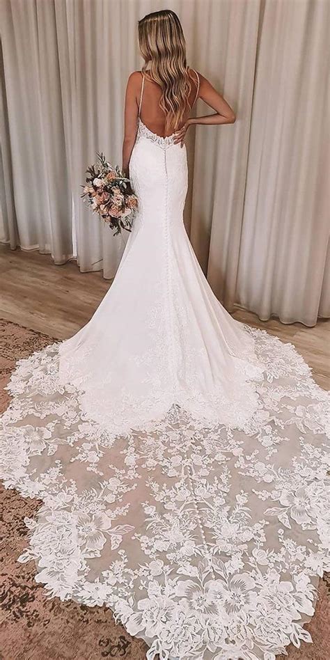 36 lace wedding dresses that you will absolutely love lace wedding dresses with spaghett