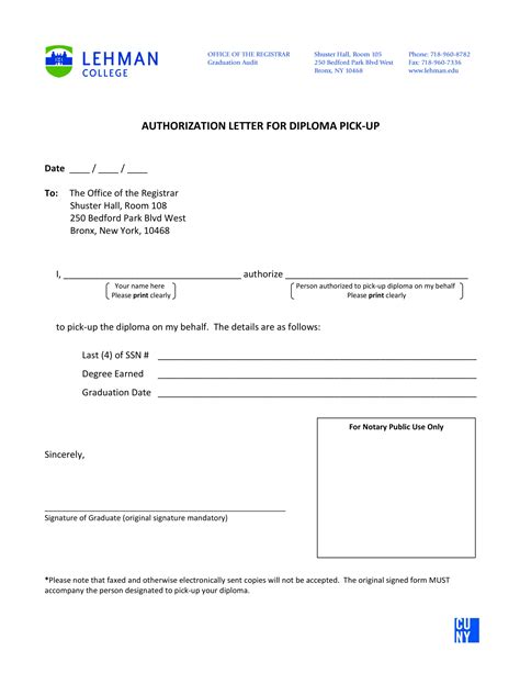 Authorization Letter To Pick Up Goods
