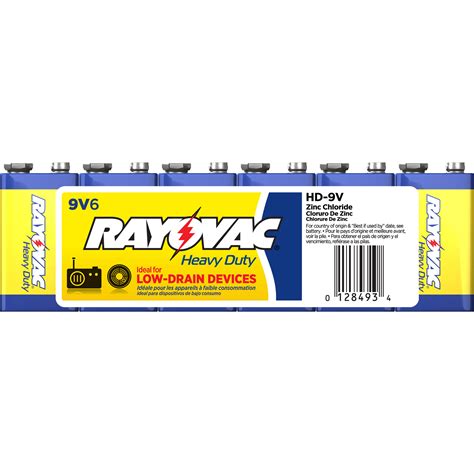 They also get very inefficient at low duty cycles. RAYOVAC 9V Heavy-Duty Battery (Shrink-Wrapped, 6-Pack) HD-9VF