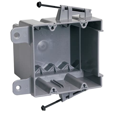 Slater New Work Plastic 2 Gang Screw Mount Steel Stud Box With Quick