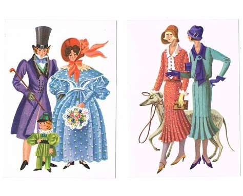 5 Vintage Costume Postcards Costume History Europe