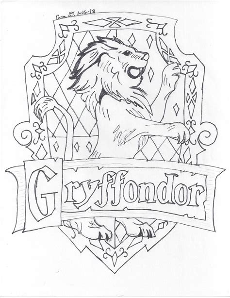 Harry Potter Hogwarts Crest Coloring Sheets Coloring Pages