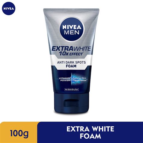 Nivea Men Extra White 10x Effect Anti Dark Spots Foam 100g Shopee