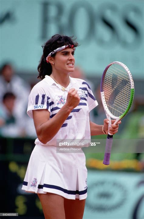 Gabriela Sabatini Gives A Determined Gesture During The 1992 French