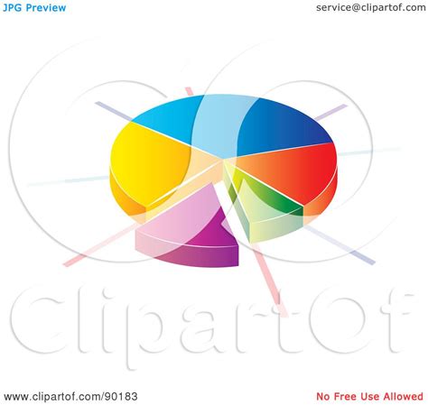 Royalty Free Rf Clipart Illustration Of A 3d Divided Pie Chart