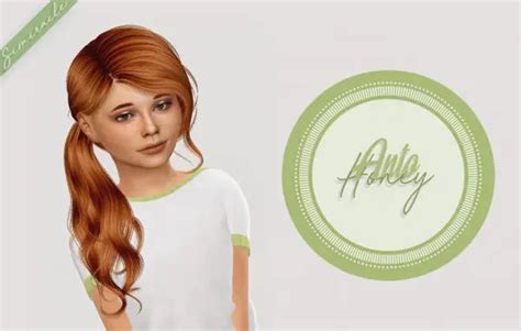 Simiracle Anto`s Honey Hair Retextured Kids Version Sims 4 Hairs