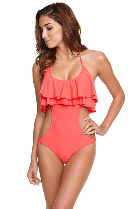 Roxy Surf Essentials Ruffle One Piece At One Piece Revealing Swimsuits Fashion
