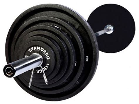 500 Lb Olympic Black Plate Weight Set W 7 Ft Bar