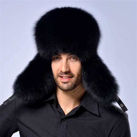 Winter Warm Bomber Hats Male Fashion Brand Quality Hat Thick Fox