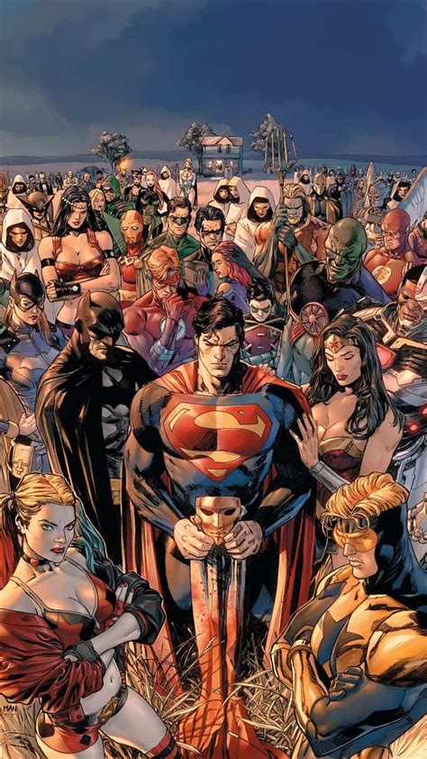 Dc World Superheroes Together Iphone Wallpaper Arte Dc Comics Dc