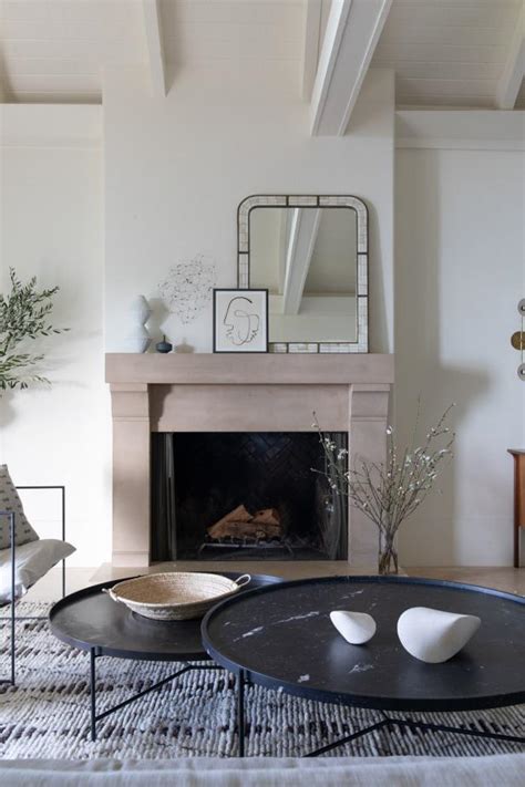 Neutral Modern Living Room With Tan Fireplace Hgtv