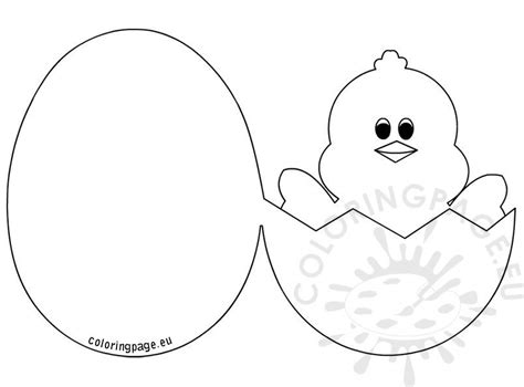Cute Easter Chick Card Coloring Page