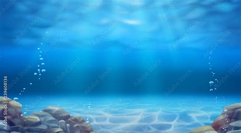 Underwater Landscape Realistic Vector Background Stock Vector Adobe