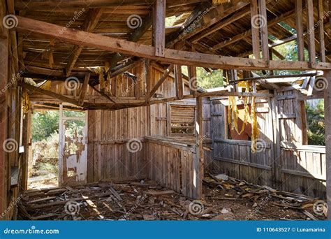 Old Wooden Cabin House Destroyed By Hurricane Stock Image Image Of