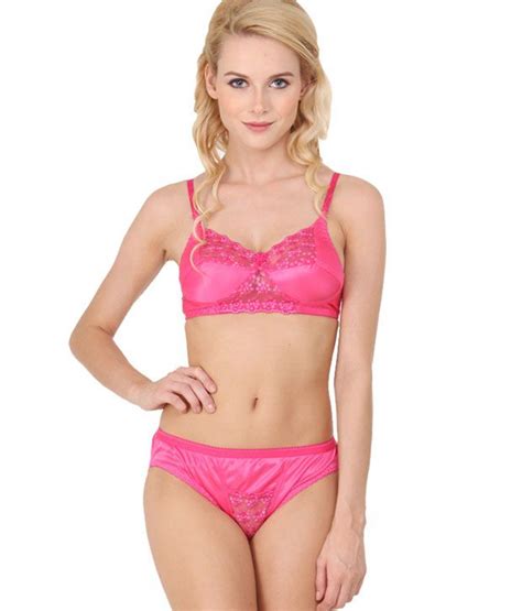 Buy Urbaano Pink Satin Bra Panty Sets Online At Best Prices In India Snapdeal