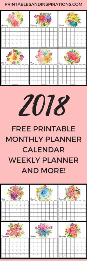 2018 Floral Calendar And Monthly Planner For A Beautiful Year