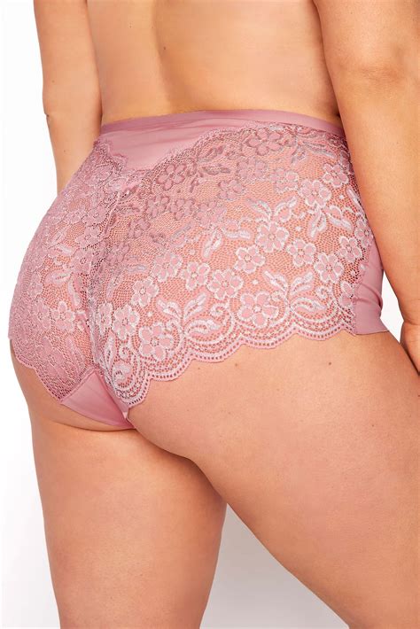 Pink Lace Back Full Briefs Yours Clothing