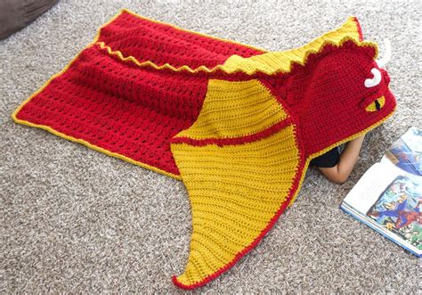 Crochet Dragon Blanket Pattern Cool Hooded Dragon Afghan Etsy Hong Kong