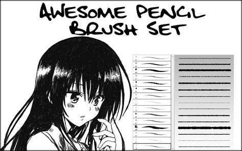 Awesome Pencil Brush Set By Oniai Love On Deviantart