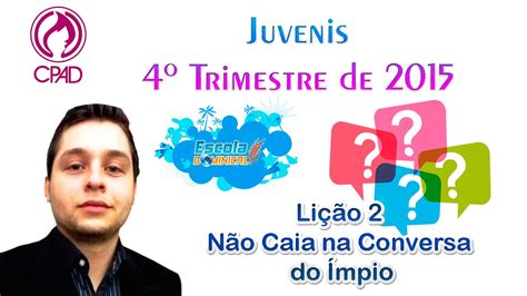 Последние твиты от juvenis (@juvenis). Pré-aula da Revista Juvenis - Lição 2 - Não Caia na ...