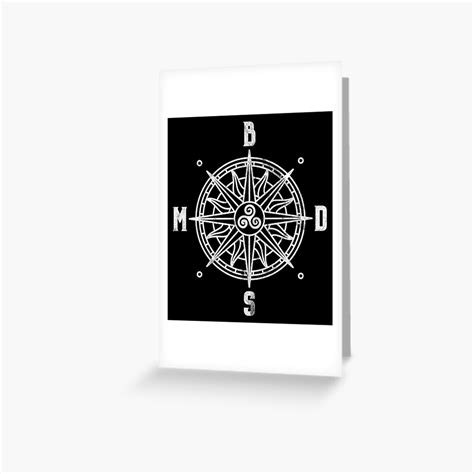 Distressed Bdsm Emblem Triskelion Compass Bdsm Art Greeting Card For