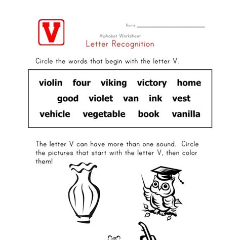 Soft fuzzy fabric · vestige: Letter V Words - Alphabet Recognition Page | All Kids Network