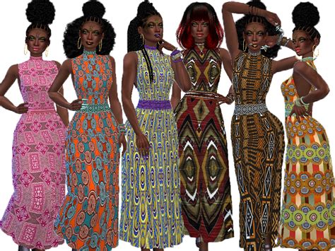 The Sims Resource Cut Out Dress Recolor Ethnic