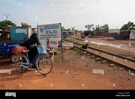 Velated Muslim Woman In The Ouagadougou Streets Capital Of Burkina