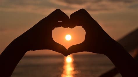 Romantic Wallpaper with Love Symbol in Sunset - HD ...