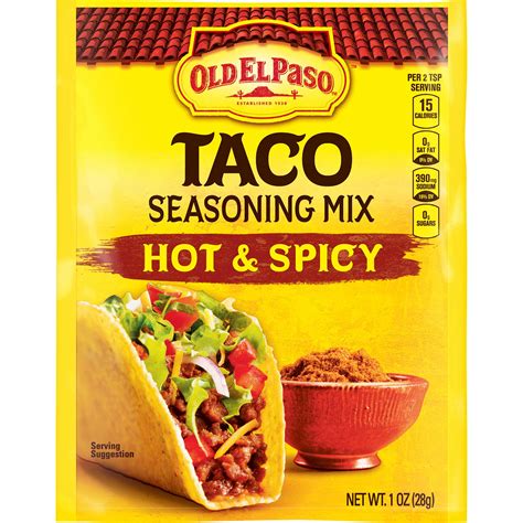 Hot And Spicy Taco Seasoning Mix Mexican Dishes Old El Paso