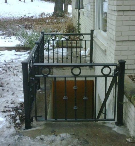 Exterior Railing Gate Stairs To Basement Outdoor Basement Stairs