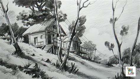 How To Draw Basic Landscape For Beginners With Pencil Very Easy