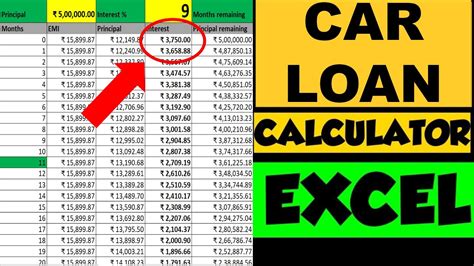 Car Loan Emi Calculator Excel With Principal And Interest Examples Car